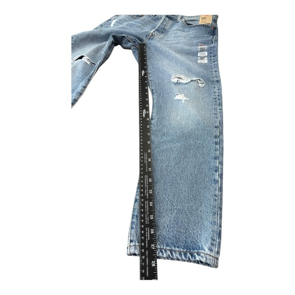 Levis 501 Skinny Jeans Mens 31x28 27 Blue Distressed Button Fly High Rise Denim - Picture 15 of 15